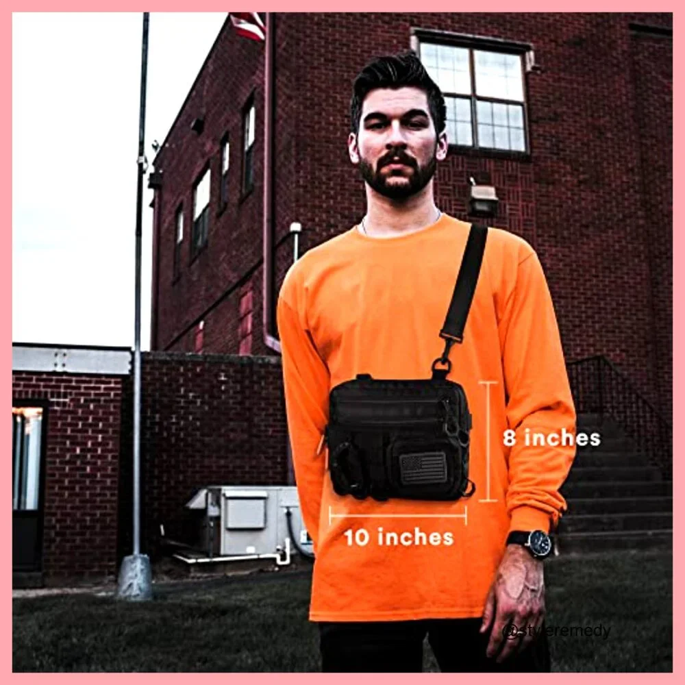 Tactical Messenger Bag, Crossbody Sling, Heavy Duty Polyester